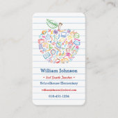 Carte de visite pomme colorée pour enseignants (Devant)