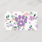 Carte De Visite Pomme de poitrine florale pourpre (Dos)