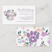 Carte De Visite Pomme de poitrine florale pourpre (Devant / Derrière)