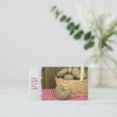 Carte De Visite pomme de terre en forme de coeur avec panier (Debout devant)