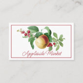 Carte De Visite Pomme détaillée et tige de baies (Devant)