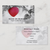 Carte De Visite Pomme en forme de coeur rouge dramatique (Devant / Derrière)
