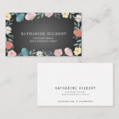 Carte De Visite Pomme Floral Jardin Noir Chalkboard enseignant (Devant / Derrière)