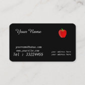 Carte De Visite pomme rouge avec points rétro (Dos)