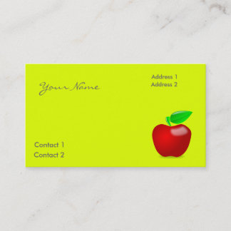 Carte De Visite pomme rouge en jaune fluorescent