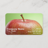 Carte De Visite Pomme rouge sur Arrière - plan vert (Devant)