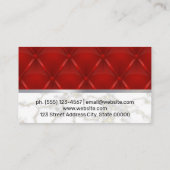 Carte De Visite Pommeau en cuir rouge | Découpe en marbre métalliq (Dos)