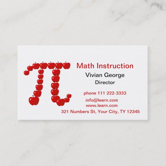 Carte De Visite Pommes de pi, tarte aux pommes (Devant)