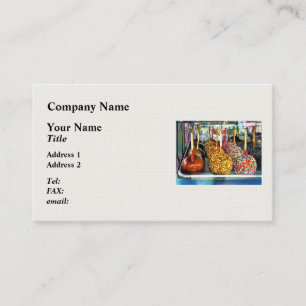 Carte De Visite Pommes en caramel avec arrosages et noix