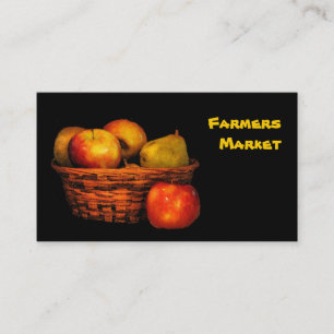 Carte De Visite Pommes et poires du marché d'agriculteurs