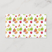 Carte De Visite Pommes, Pêches, Limes Illustration Agriculteurs (Dos)