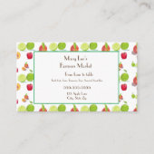 Carte De Visite Pommes, Pêches, Limes Illustration Agriculteurs (Devant)