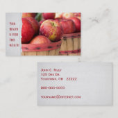 Carte De Visite pommes rouges dans des paniers boisseaux (Devant / Derrière)