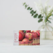 Carte De Visite pommes rouges dans des paniers boisseaux (Debout devant)