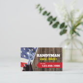 Carte De Visite Pompe de maintenance manuelle Bois patriotique (Debout devant)