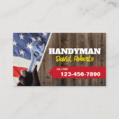 Carte De Visite Pompe de maintenance manuelle Bois patriotique (Devant)