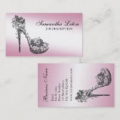 Carte De Visite Pompes florales chics de talons hauts de (Devant / Derrière)