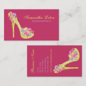 Carte De Visite Pompes florales chics de talons hauts de (Devant / Derrière)