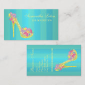 Carte De Visite Pompes florales chics de talons hauts de (Devant / Derrière)