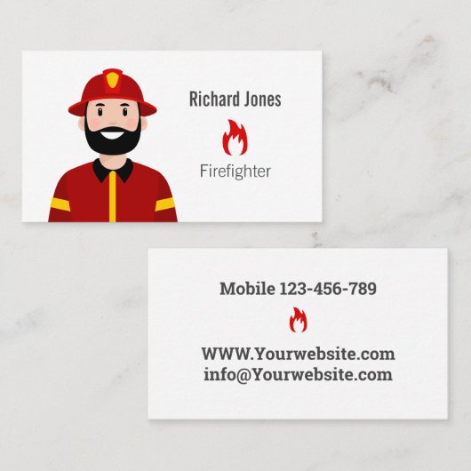 Carte de visite pompier (Devant / Derrière)