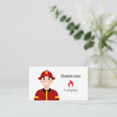 Carte de visite pompier (Debout devant)