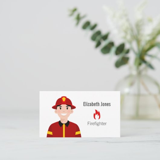 Carte de visite pompier (Debout devant)