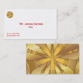 Carte De Visite Pompier 5 Médaille d'or Bugle (Devant / Derrière)