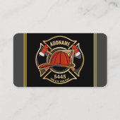 Carte De Visite Pompier AJOUTER LE NOM Insigne du service de pompi (Devant)