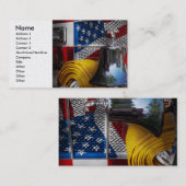 Carte De Visite Pompier - d'un rouge ardent (Devant / Derrière)