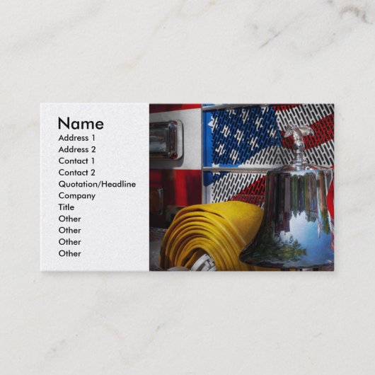 Carte De Visite Pompier - d'un rouge ardent (Devant)