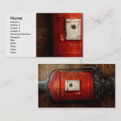 Carte De Visite Pompier - La boîte à feu (Devant / Derrière)