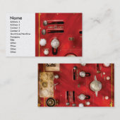 Carte De Visite Pompier - levier et valves (Devant / Derrière)