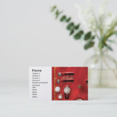 Carte De Visite Pompier - levier et valves (Debout devant)