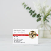 Carte De Visite Pompier Logo personnalisé Service d'incendie QR (Debout devant)