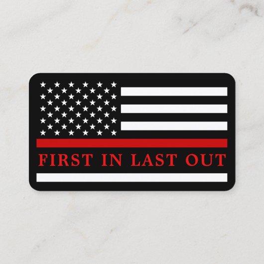 Carte De Visite Pompier Maltese Cross Red Line Fire Department (Dos)