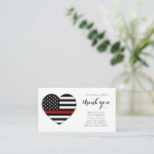 Carte De Visite Pompier Merci Pompiers Ligne rouge mince (Debout devant)