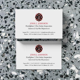 Carte De Visite Pompier minimal moderne   Inspecteur des incendies
