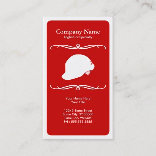 Carte De Visite pompier mod casquette dur (Devant)
