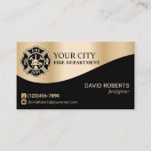 Carte De Visite Pompier moderne Gold Fire Département pompier (Devant)