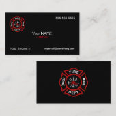 Carte De Visite Pompier noir (Devant / Derrière)