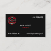 Carte De Visite Pompier noir (Devant)