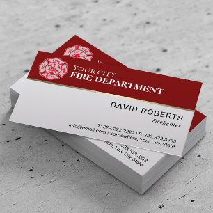 Carte De Visite Pompier Professionnel Logo du Service d'Incendie R