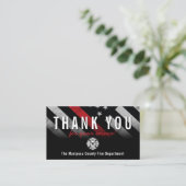 Carte De Visite Pompier Red Line Drapeau Respondeur Merci (Debout devant)