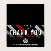 Carte De Visite Pompier Red Line Drapeau Respondeur Merci (Extérieur déplié)