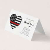 Carte De Visite Pompier Red Line Fire Department Merci (Devant)