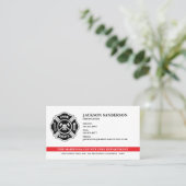 Carte De Visite Pompier Service d'incendie Logo de pompier Badge (Debout devant)