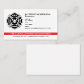 Carte De Visite Pompier Service d'incendie Logo de pompier Badge (Devant / Derrière)