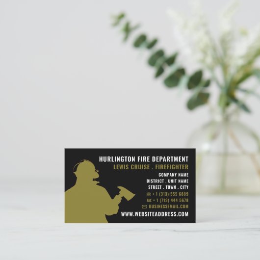 Carte De Visite Pompier Silhouette, Pompier (Debout devant)