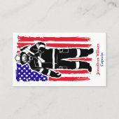 Carte De Visite Pompier sur le drapeau américain (Dos)