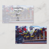 Carte De Visite Pompiers - Casque sur camion-pompier (Devant / Derrière)